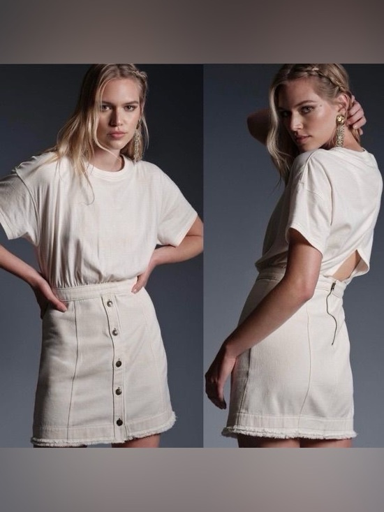 Anthropologie Dresses & Skirts - Anthropologie Pilcro Denim Skirt & Knit Tee Twofer Dress